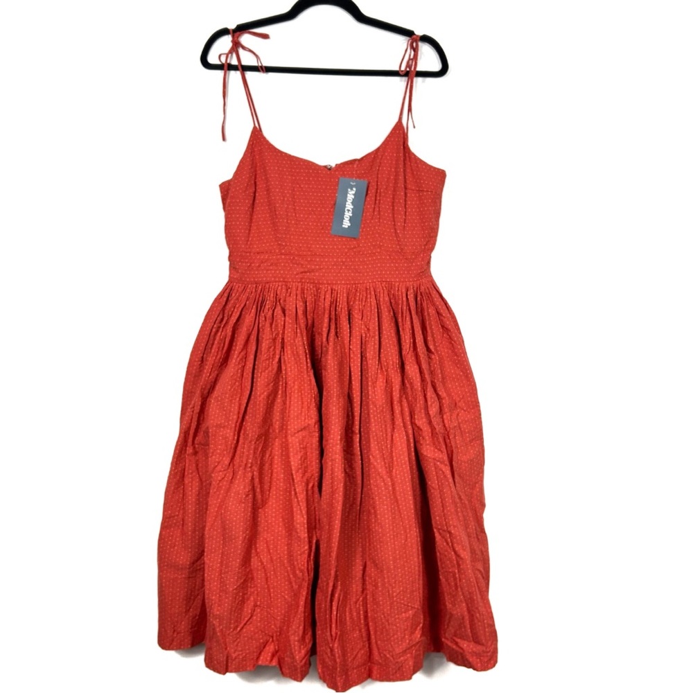 MODCLOTH NWT peach polka dot strappy midi dress R26